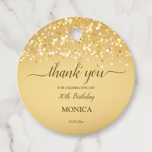 Volwassenen verjaardagsfeest elegant gold minimali bedankjes labels (Voorkant)