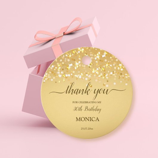 Volwassenen verjaardagsfeest elegant gold minimali bedankjes labels