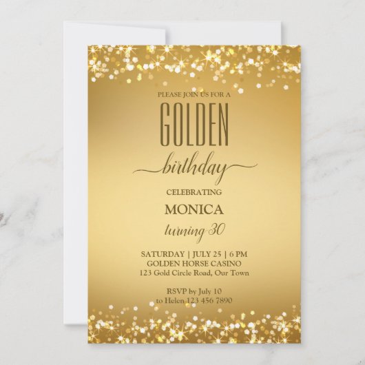 Volwassenen verjaardagsfeest elegant gold minimali kaart (Voorkant)