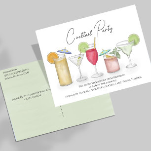 Volwassenen Verjaardagsfeest Kleurrijke Cocktails Briefkaart
