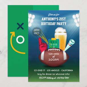 Volwassenen voetbal verjaardagsfeest kaart