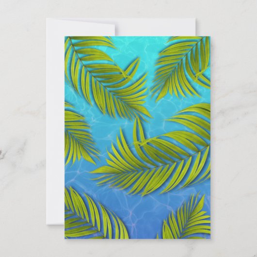 Volwassenen Witte Pool Zomdag Uitnodiging (Achterkant)