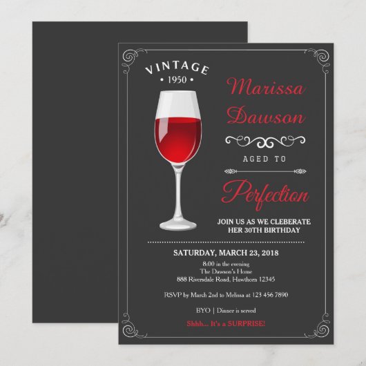 Volwassenendag - Uitnodiging tot wijnstokken (Voorkant / Achterkant)