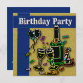 Volwassenende verjaardagsfeestdagen kaart (Voorkant / Achterkant)