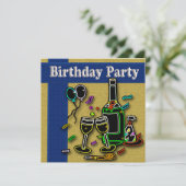 Volwassenende verjaardagsfeestdagen kaart (Staand voorkant)