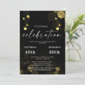 Volwassenenpartij | Zwarte Glitter Kaart (Staand voorkant)