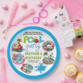 Volwassenenpool zomerdag papieren bordje (Feest)