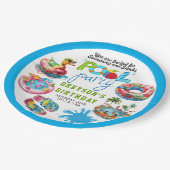 Volwassenenpool zomerdag papieren bordje (Gekanteld)