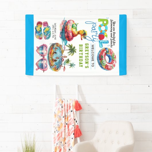 Volwassenenpool zomerdag spandoek (Insitu)