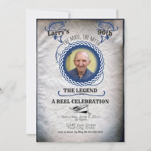 Volwassenenvisserij Birthday de Legend Kaart (Voorkant)