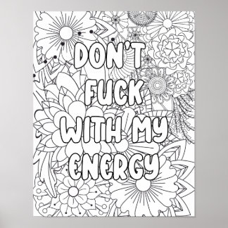 Volwassenkleur-"Geen F*&^ met.." verlichting Poster