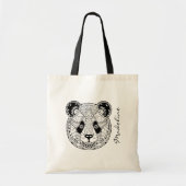 Volwassenkleur Panda Hoofd Mandala Monogram Tote Bag (Voorkant)