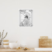 Volwassenkleurend Poster "Geisha, Sadness in Silen (Keuken)