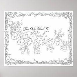 Volwassenkleurend Poster "Je moet kunst geloven"