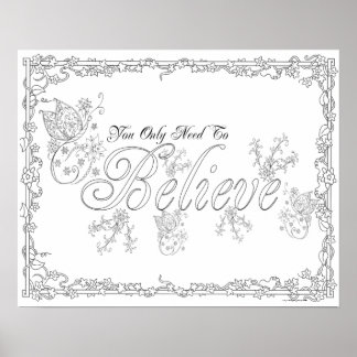 Volwassenkleurend Poster "Je moet kunst geloven"