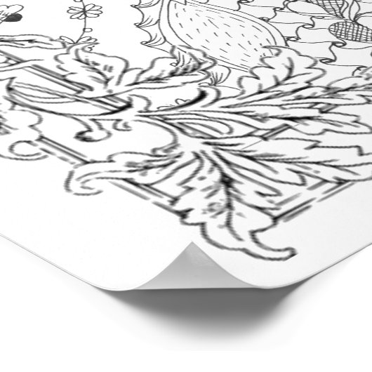 Volwassenkleurend Poster "Love of Sunflower Art" (Hoek)