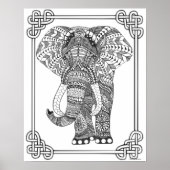 Volwassenkleurend Poster "Proud Elephant Art" (Voorkant)