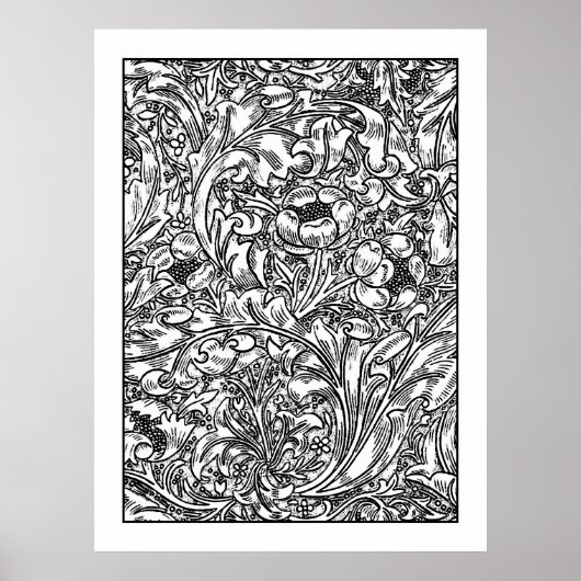 Volwassenkleurend Poster - William Morris Floral (Voorkant)