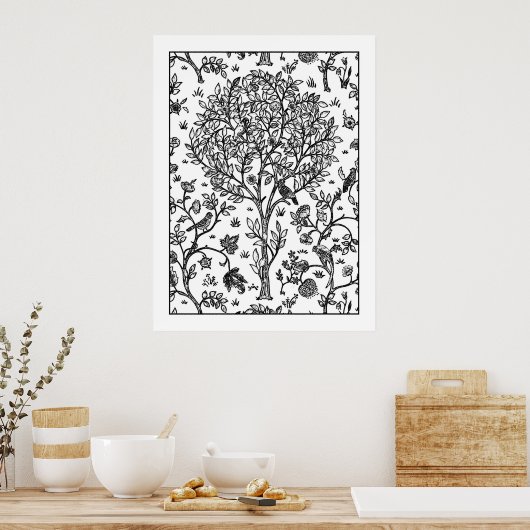 Volwassenkleurend Poster William Morris Tree of Li (Keuken)