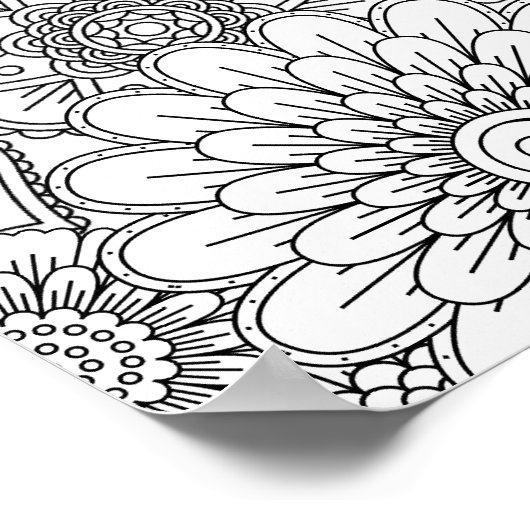 Volwassenkleurende bloemen, DIY-Poster (groot, 20 Poster (Hoek)