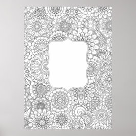 Volwassenkleurende bloemen, DIY-Poster (groot, 20  Poster