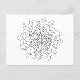 Volwassenkleurig Briefkaart met Originele Mandala 