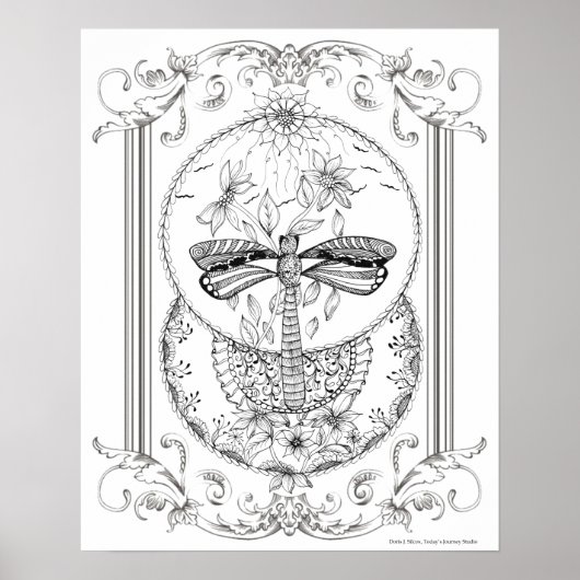 Volwassenkleurig Poster "I Love Dragonflies Art" (Voorkant)