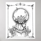 Volwassenkleurig Poster "Midnight Blooms Art" (Voorkant)