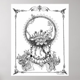Volwassenkleurig Poster "Midnight Blooms Art"