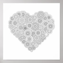 Volwassenkleurig ventilator Poster hart (klein)