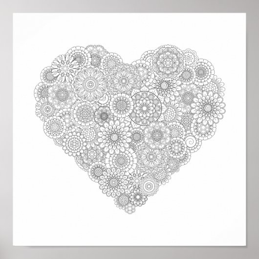 Volwassenkleurig ventilator Poster hart (klein) (Voorkant)