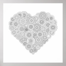 Volwassenkleurig ventilatorhart Poster (middelgroo