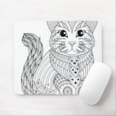 Volwassenkleurige boekstijl Kat Zelfkleuring Muismat (Met muis)