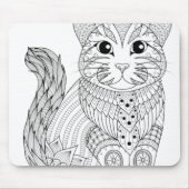 Volwassenkleurige boekstijl Kat Zelfkleuring Muismat (Voorkant)