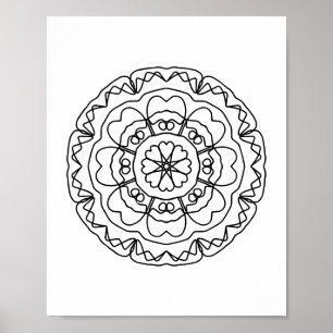 Volwassenkleurige pagina Mandala Poster DIY Wall A