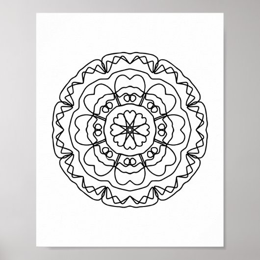 Volwassenkleurige pagina Mandala Poster DIY Wall A (Voorkant)