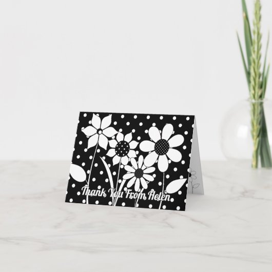 Volwassenkleurige vun-bloemen en pooldots Hartelij Bedankkaart (Voorkant)