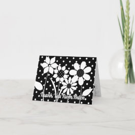 Volwassenkleurige vun-bloemen en pooldots Hartelij Bedankkaart