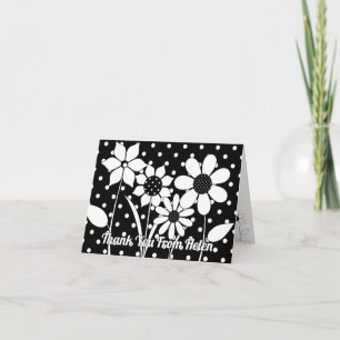 Volwassenkleurige vun-bloemen en pooldots Hartelij Bedankkaart