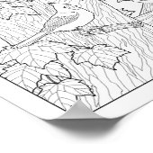 Volwassenkleurpagina 12"x10" van vogels en maaswij poster (Hoek)