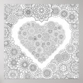 Volwassenkleurventilator Poster hart (groot) (Voorkant)