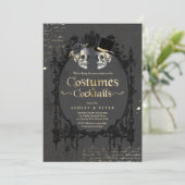 Volwassenpartij Gothische schedel Invitat Kaart (Staand voorkant)