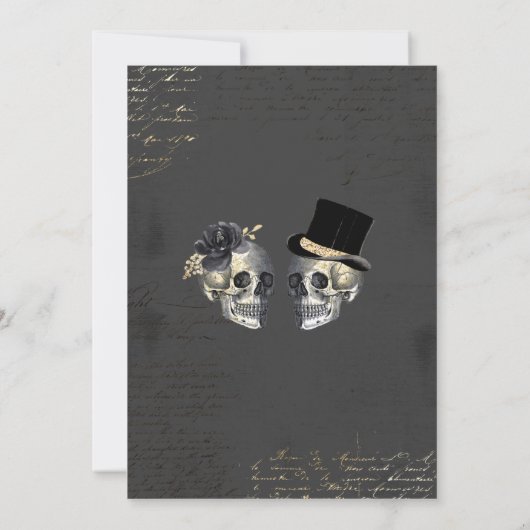 Volwassenpartij Gothische schedel Invitat Kaart (Achterkant)