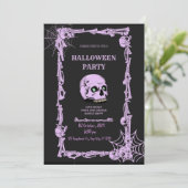 Volwassenpartij Gothische schedel Invitat Save The Date (Staand voorkant)