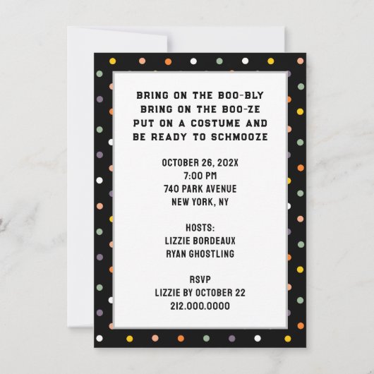 Volwassenpartij Halloween Kaart (Achterkant)