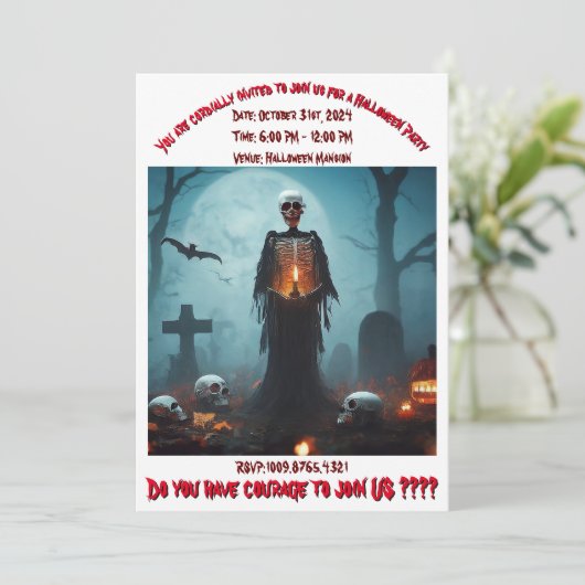 Volwassenpartij Halloween Kaart (Staand voorkant)