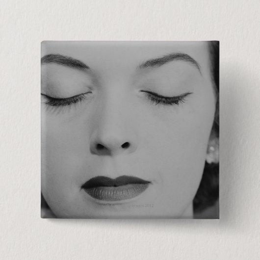 Volwassenvrouw 2 vierkante button 5,1 cm (Voorkant)