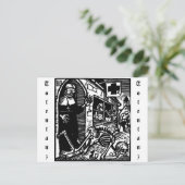 Vom Totentanz Nun en Skeleton briefkaart (Staand voorkant)