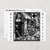 Vom Totentanz Nun en Skeleton briefkaart (Voorkant / Achterkant)
