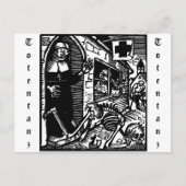 Vom Totentanz Nun en Skeleton briefkaart (Voorkant)
